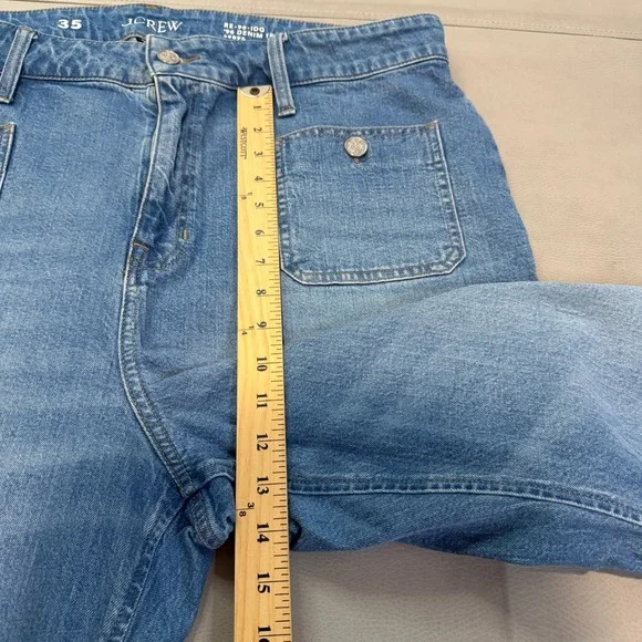 J Crew High-Rise 96 Jean Wide Bell Bottom Flare Med Stretch Wash Women 35-5120 - Picture 7 of 12